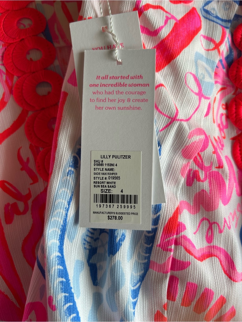New with tags Lilly Pulitzer Sadie Maxi Romper. Sz4 - Picture 6 of 7